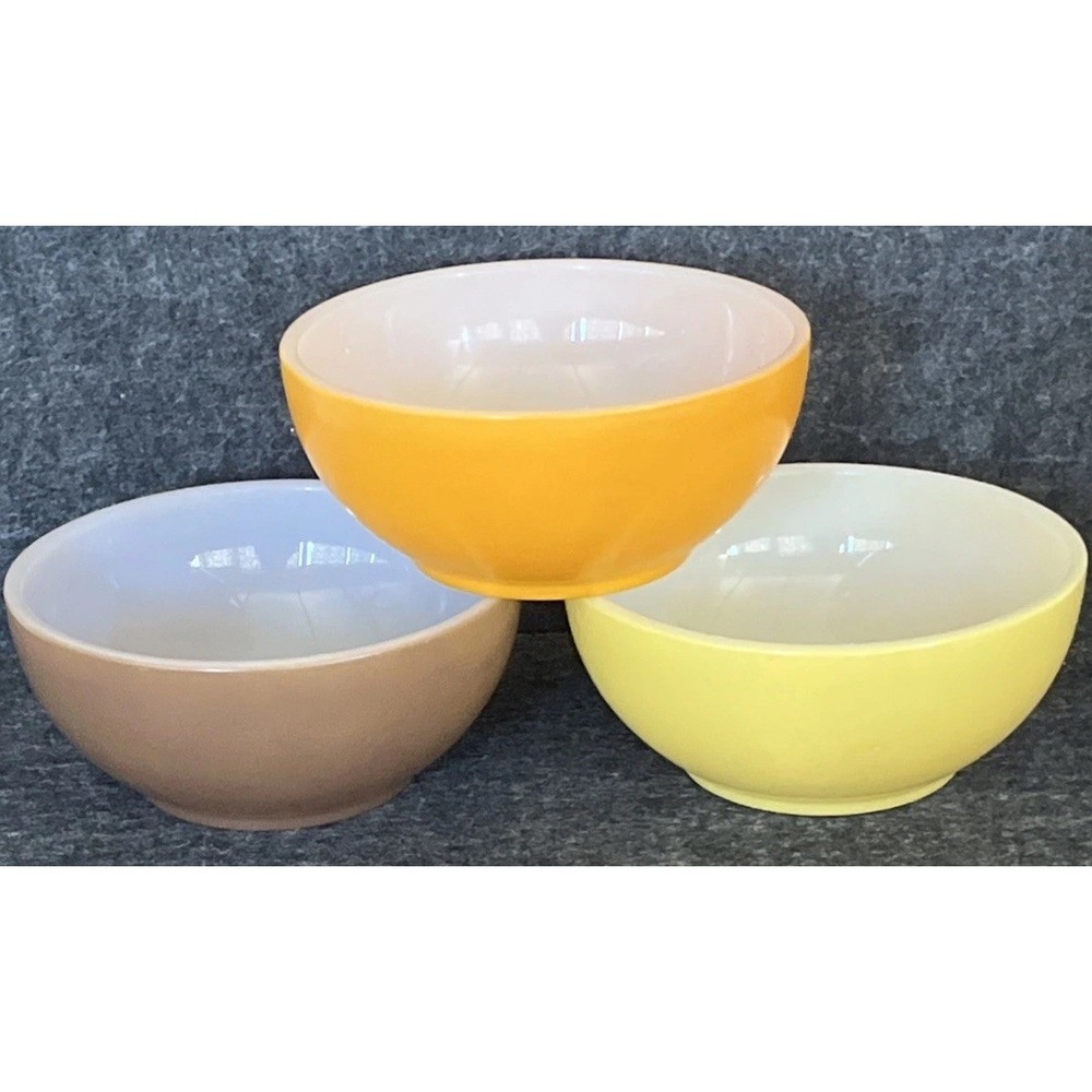 Vintage Fire-King Oven Ware Chili Cereal Bowl 5" Set of 3 Multicolor